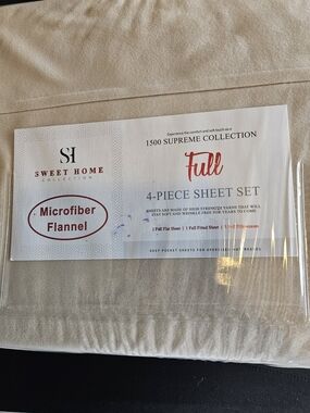 ® Supreme 1500 Collection 4pc Bed Sheet Set - Full Size, Beige Cream.